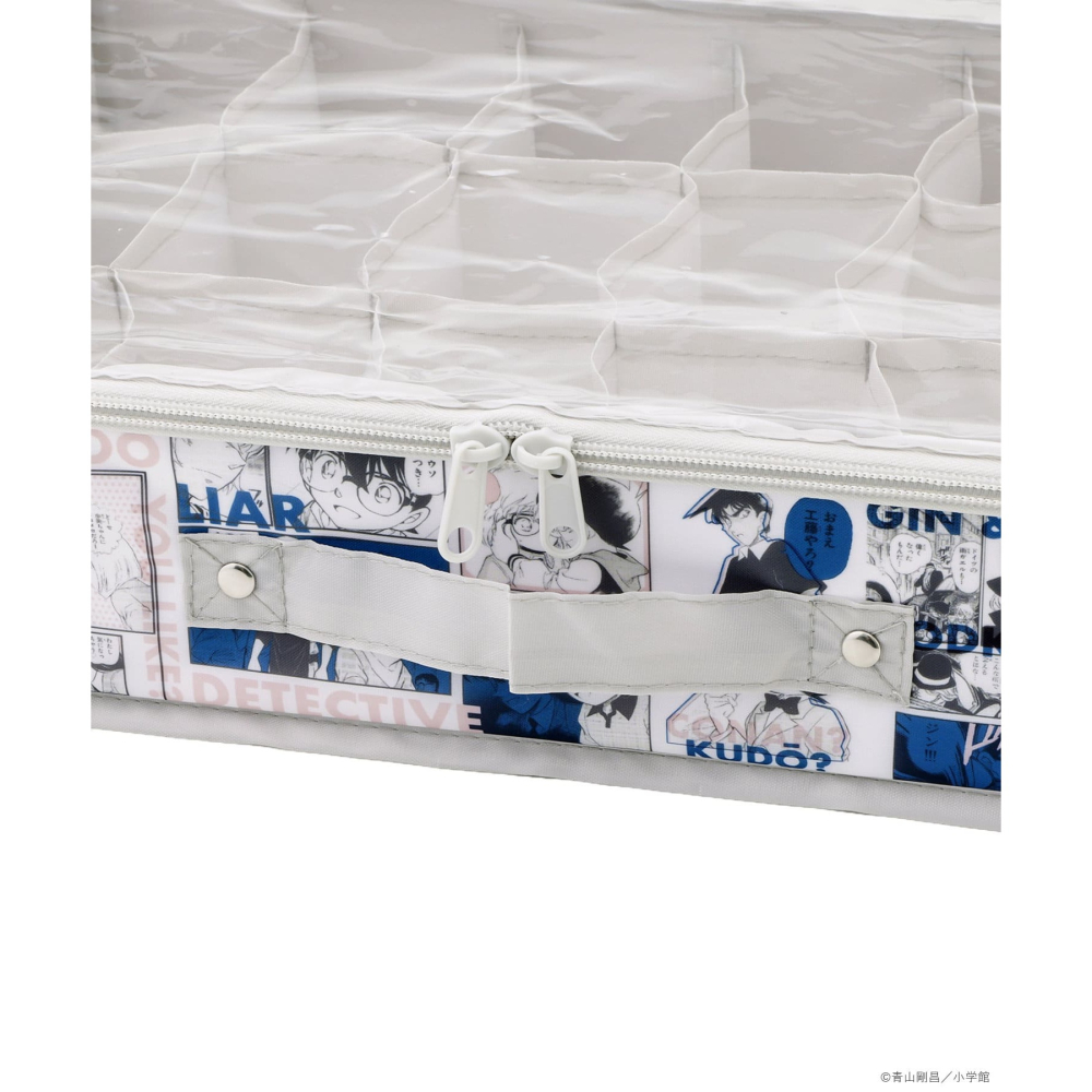 現貨 名偵探柯南 日本限定 柯南30周年 3COINS 聯名 摺疊收納盒 灰色 怪盜基德 江戶川柯南 灰原哀-細節圖4