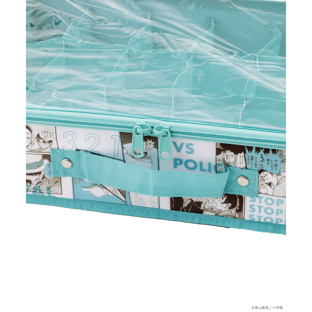 現貨 名偵探柯南 日本限定 柯南30周年 3COINS 聯名 摺疊收納盒 淺藍色 怪盜基德 江戶川柯南 服部平次-細節圖4