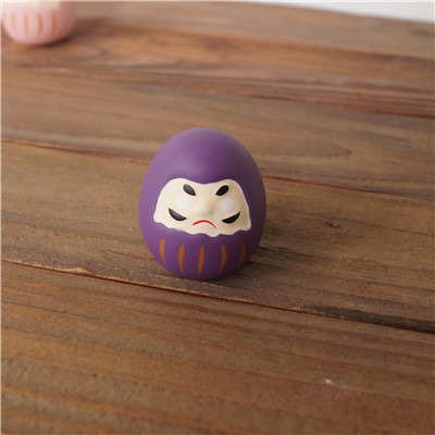 日系雜貨 日本 祈願 許願 祈福 達摩 不倒翁 公仔 擺設 擺飾（白、綠、黃、紅、粉、紫）6色選 Z0001 抬頭紋-規格圖7