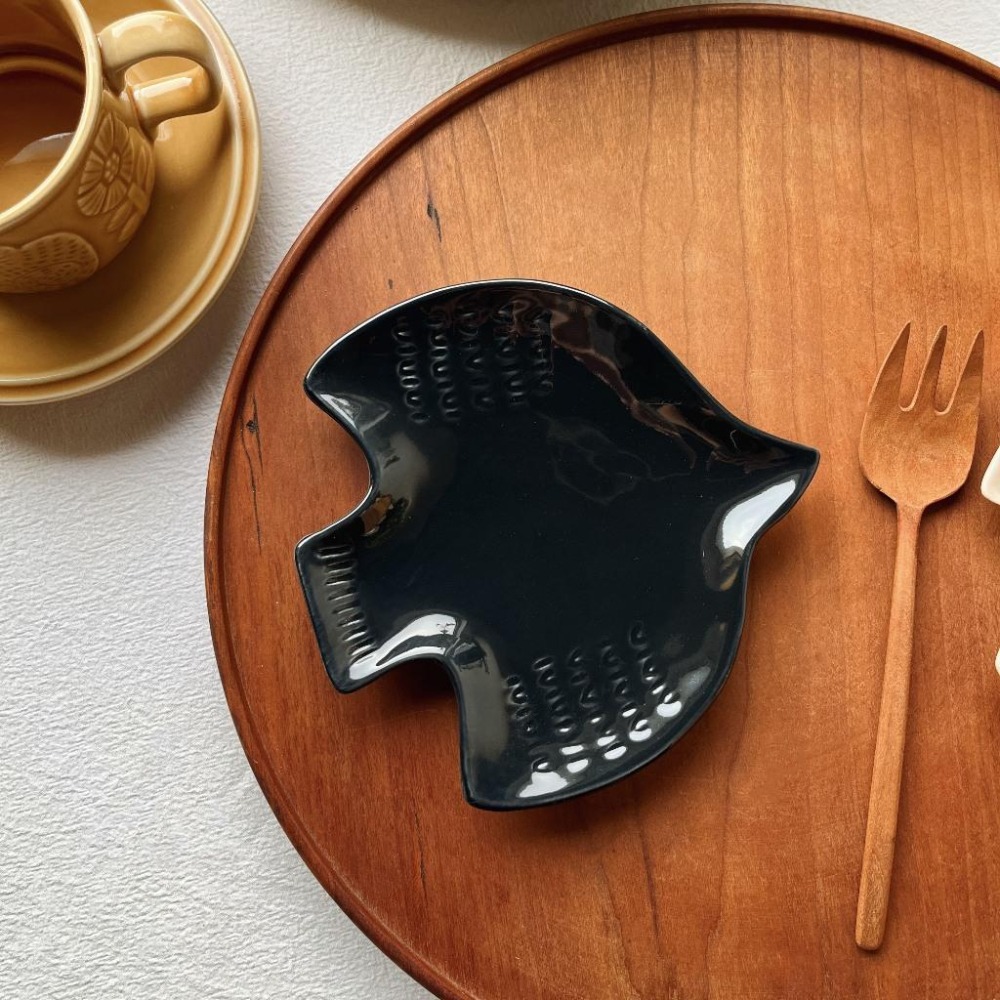 浮雕 飛鳥 小菜碟 堅果盤 點心盤 小菜盤 早餐盤（深藍黑、可可色）ot0045 抬頭紋-細節圖4