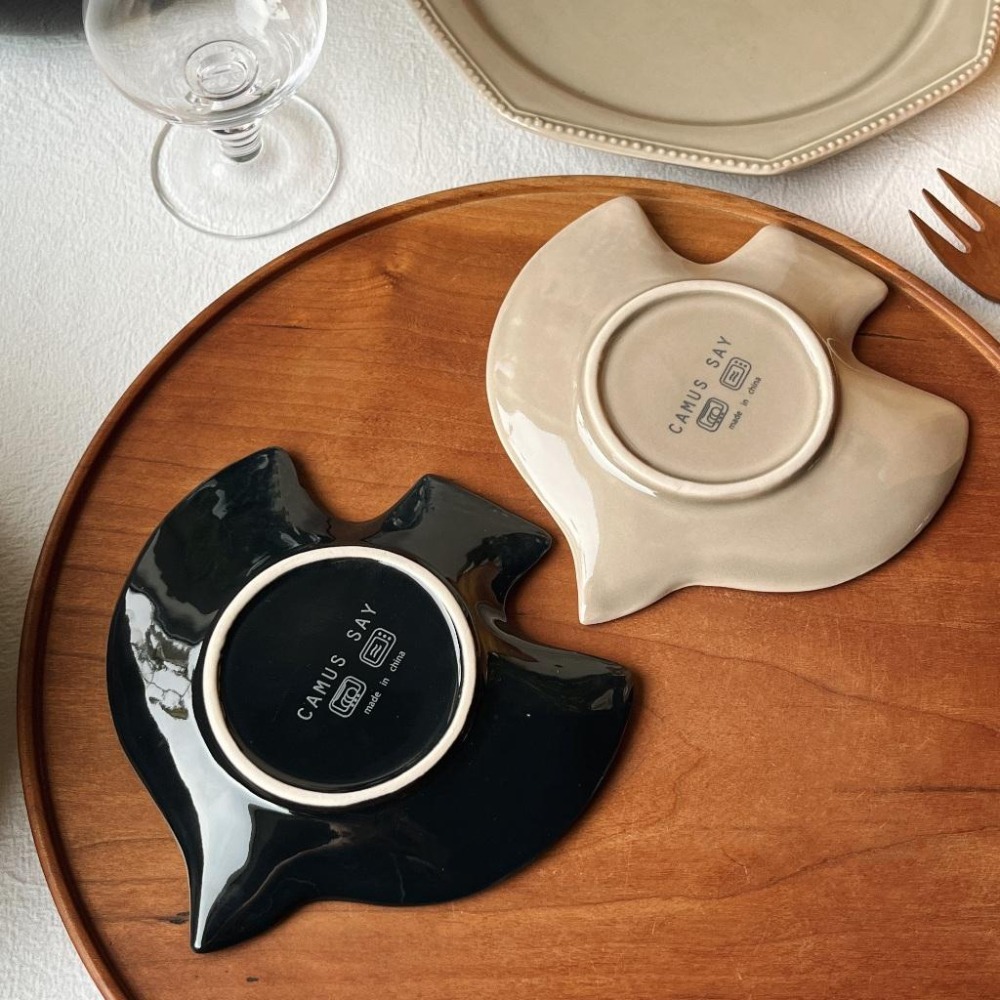 浮雕 飛鳥 小菜碟 堅果盤 點心盤 小菜盤 早餐盤（深藍黑、可可色）ot0045 抬頭紋-細節圖7