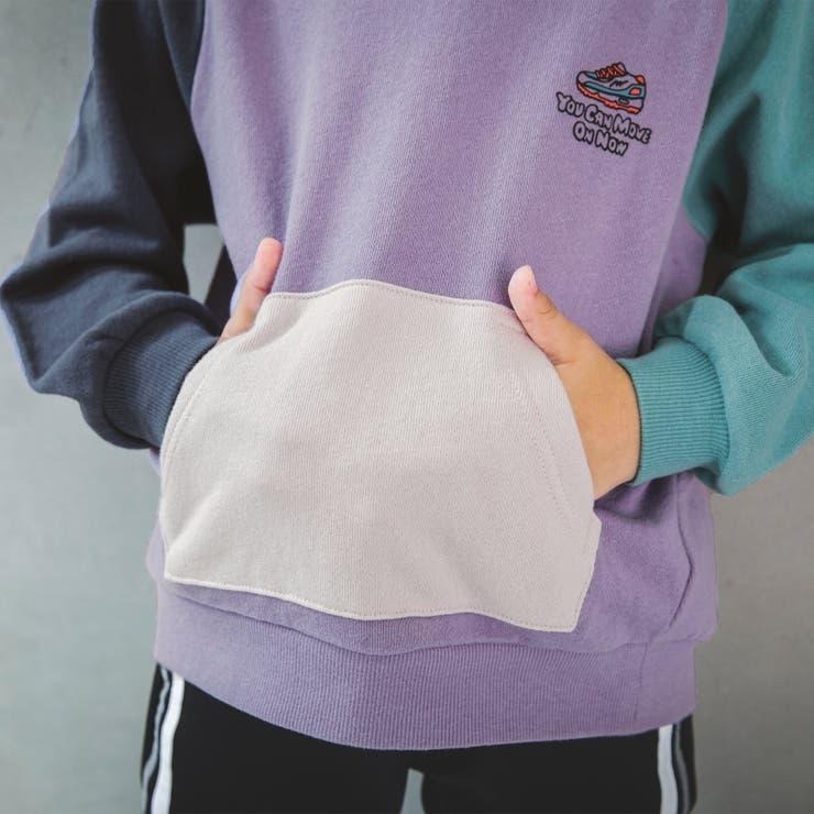 日本設計 童裝 男童 大童 撞色 帽T 連帽 長袖T恤 親子裝 男女適用（紫色、燕麥色/110~170cm）T0056-細節圖4