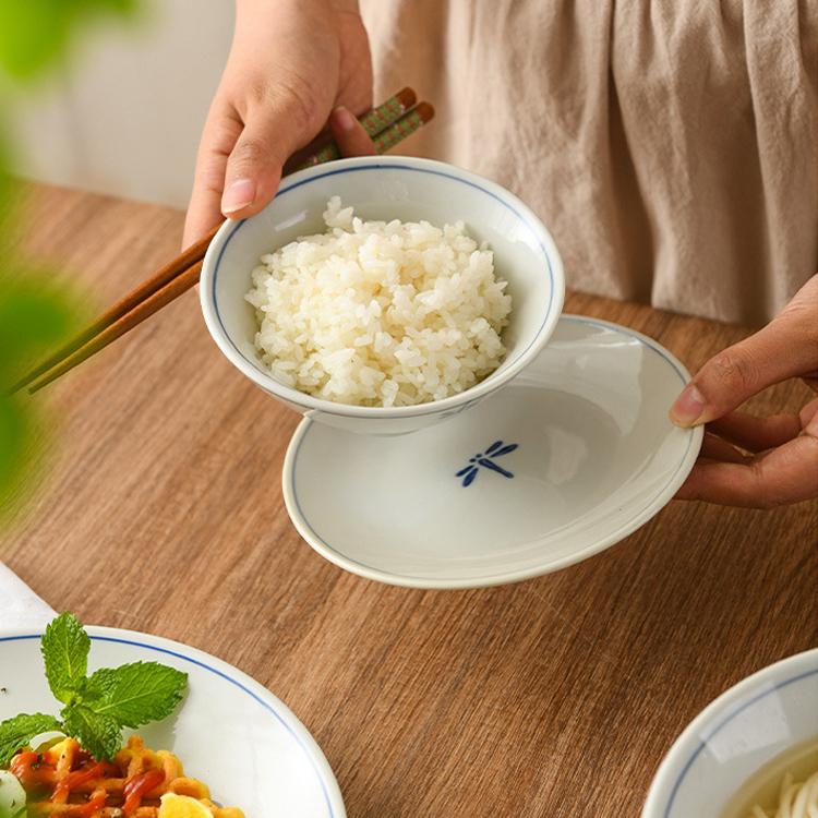 童年記憶 手繪 兔子 蜻蜓 青花瓷 陶瓷 餐盤 餐碗 陶瓷餐碗 點心盤 平盤 ot0044 抬頭紋少女-細節圖7