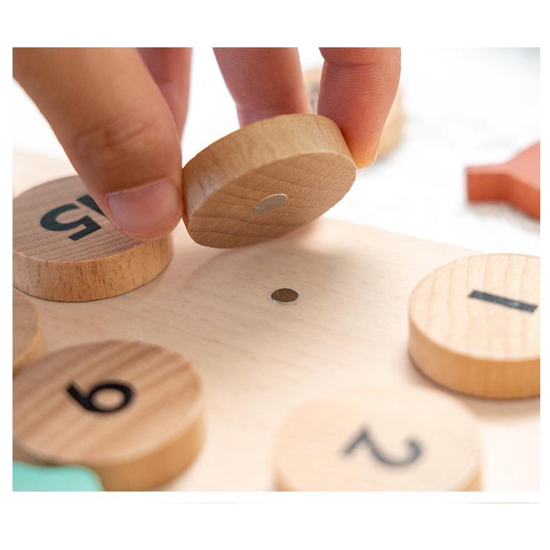 蒙特梭利 幼兒 櫸木磁吸式月曆認知教具 木質玩具 T0001 抬頭紋少女-細節圖6