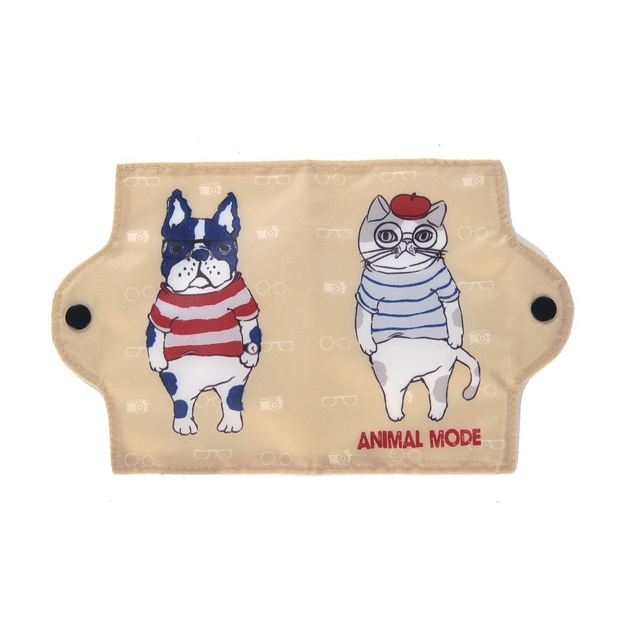 【現貨＋預購】日單 kusuguru 動物模式 貓咪 口罩 收納 收納套 收納袋（6款12色可選）ot0004 抬頭紋少-規格圖9