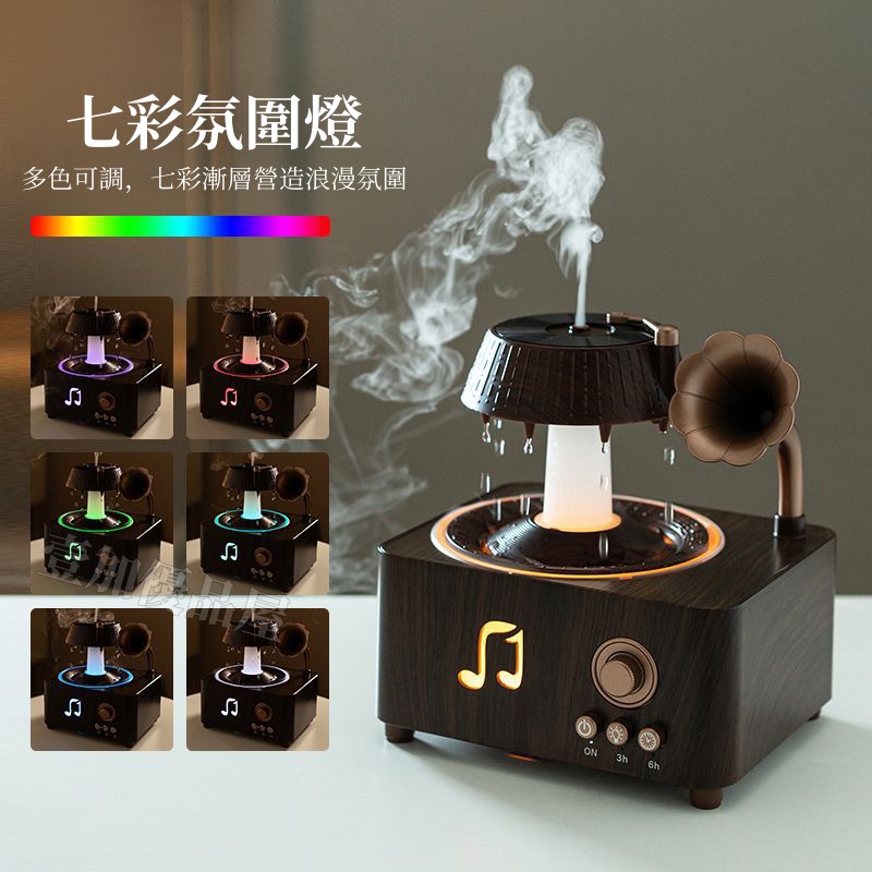 【可加精油】雨滴香薰機 水氧機 香氛機 熏香機 精油機 擴香儀 噴霧機 霧化機 七彩氛圍燈 定時功能 解壓神器-細節圖2