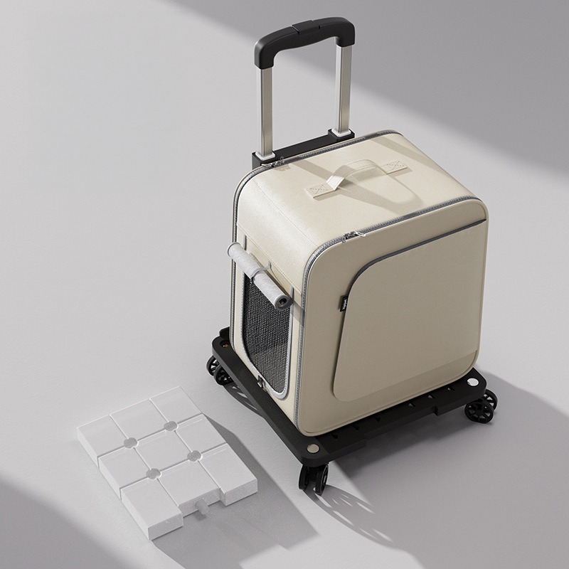 寵物外出拉桿包 寵物外出包 可放機車踏板 可折疊 貓咪推車 狗狗推車 貓咪拉桿包 狗狗外出包 貓包 透氣外出包-細節圖10