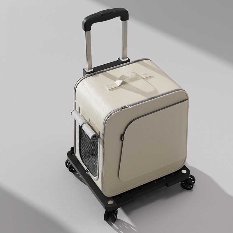 寵物外出拉桿包 寵物外出包 可放機車踏板 可折疊 貓咪推車 狗狗推車 貓咪拉桿包 狗狗外出包 貓包 透氣外出包-規格圖10