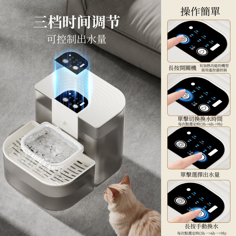 自動換水無耗材貓咪飲水器 傾倒式寵物飲水機 自動餵水器 貓咪飲水機 寵物喝水 三檔定時定量-細節圖7