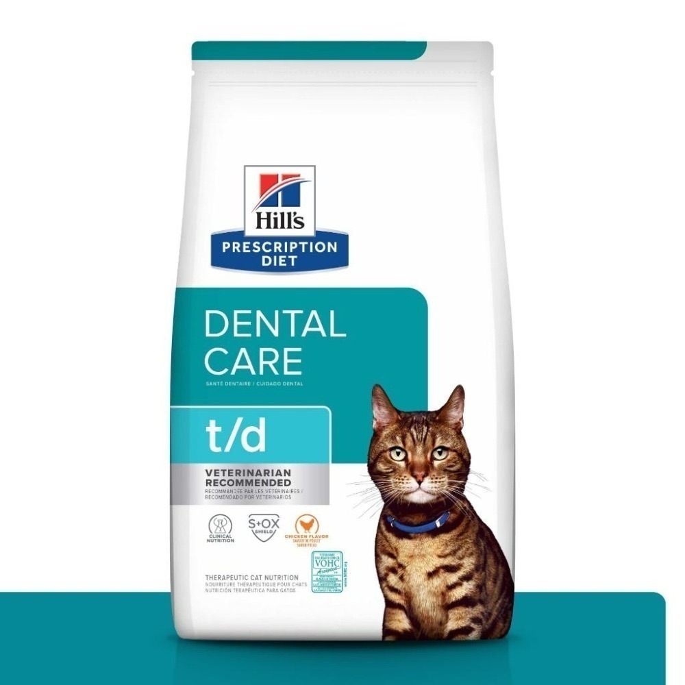 【MIGO寵物柑仔店】Hills 希爾思 貓 t/d 口腔護理 特殊大顆粒 4LB 處方飼料-細節圖2