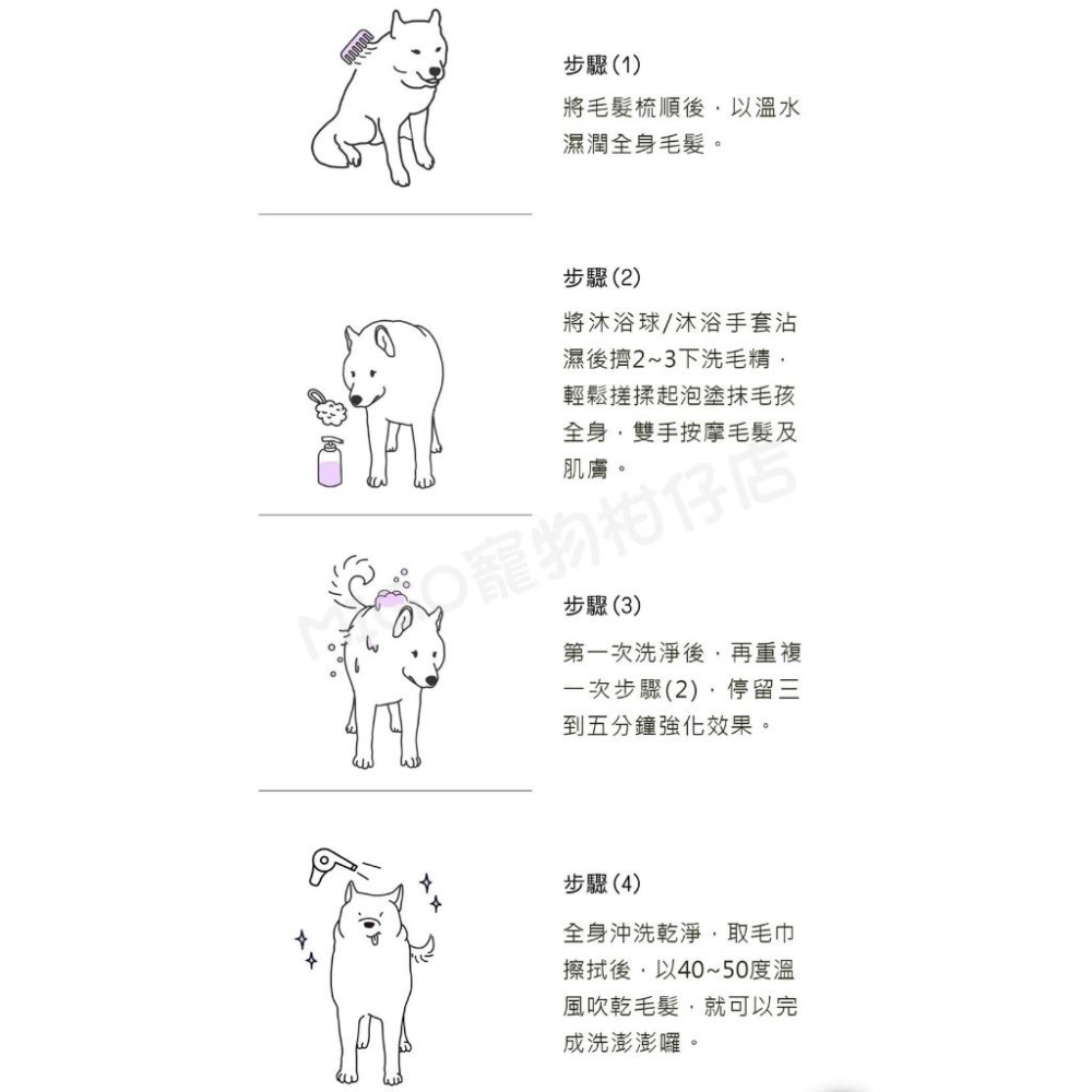 【MIGO寵物柑仔店】 新升級 水魔素 寵物用 洗毛精 犬 貓 白麝香 小蒼蘭 薰衣草 柔亮蓬鬆 保濕 除臭 驅蟲-細節圖3