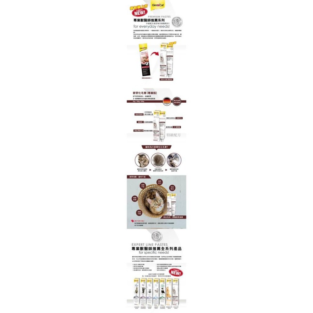 【MIGO寵物柑仔店】gimcat GIMPET 竣寶 專業版 貓用 麥芽 化毛膏 20g/100g/200g-細節圖2