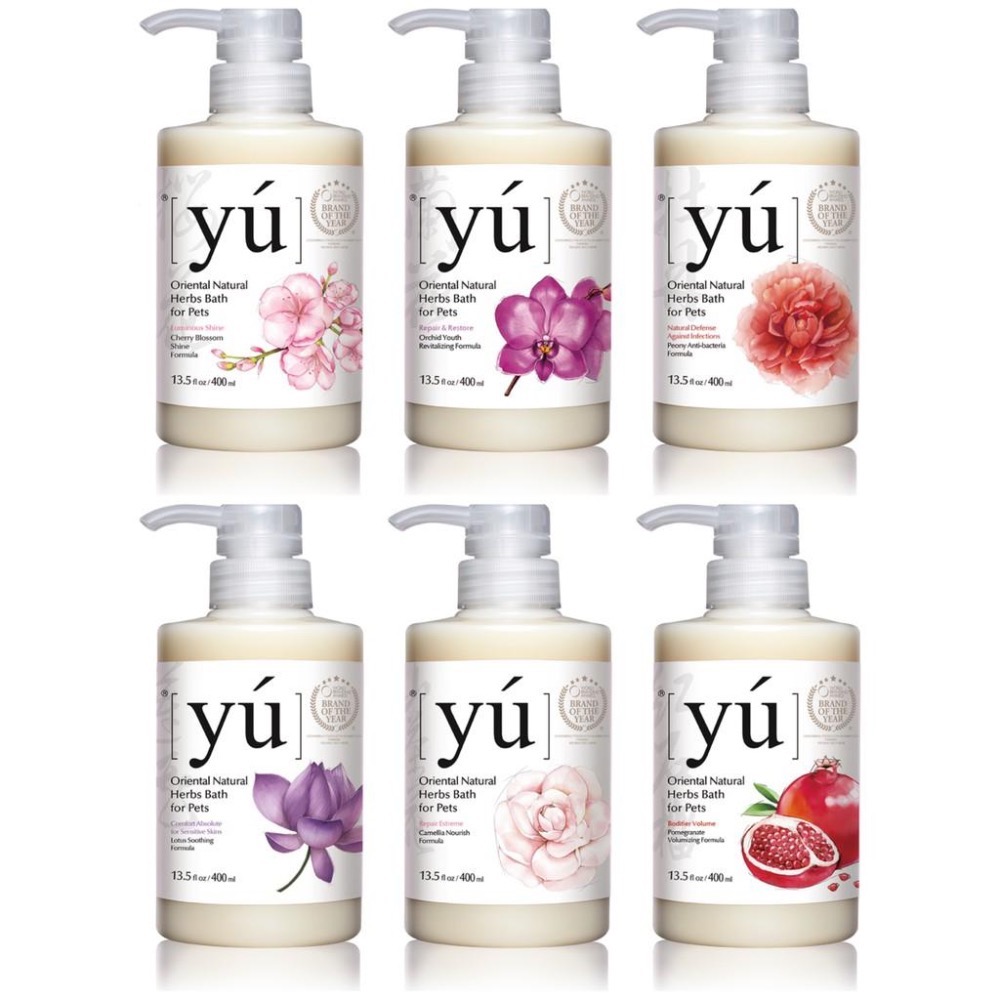 【MIGO寵物柑仔店】YU 東方森草 寵物 洗毛精 400ml 寵物沐浴乳 牡丹 山茶花 何首烏 貓 犬貓 蓬鬆 洗淨-細節圖2