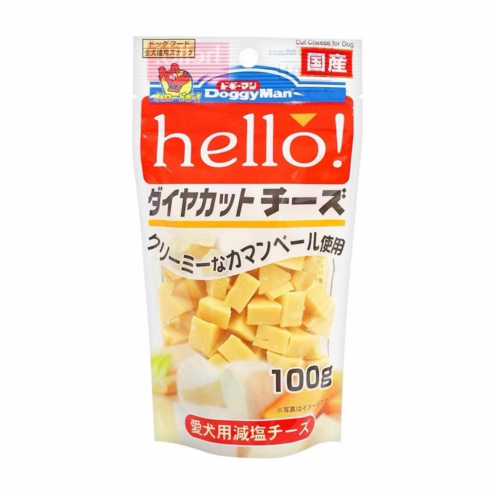 【MIGO寵物柑仔店】Doggyman hello! 犬用 角切起司塊 100g 原味/低脂/野菜/乳香/甜薯/多格漫-規格圖1