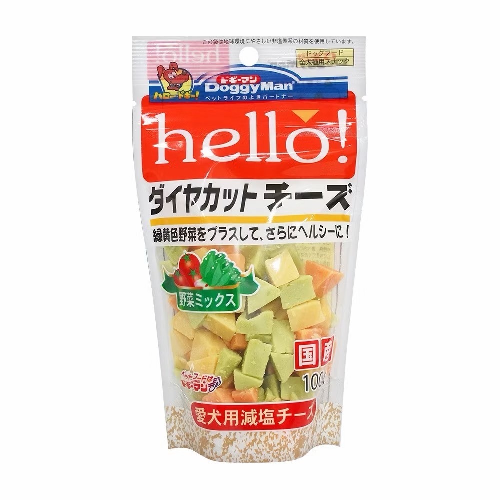 【MIGO寵物柑仔店】Doggyman hello! 犬用 角切起司塊 100g 原味/低脂/野菜/乳香/甜薯/多格漫-規格圖2