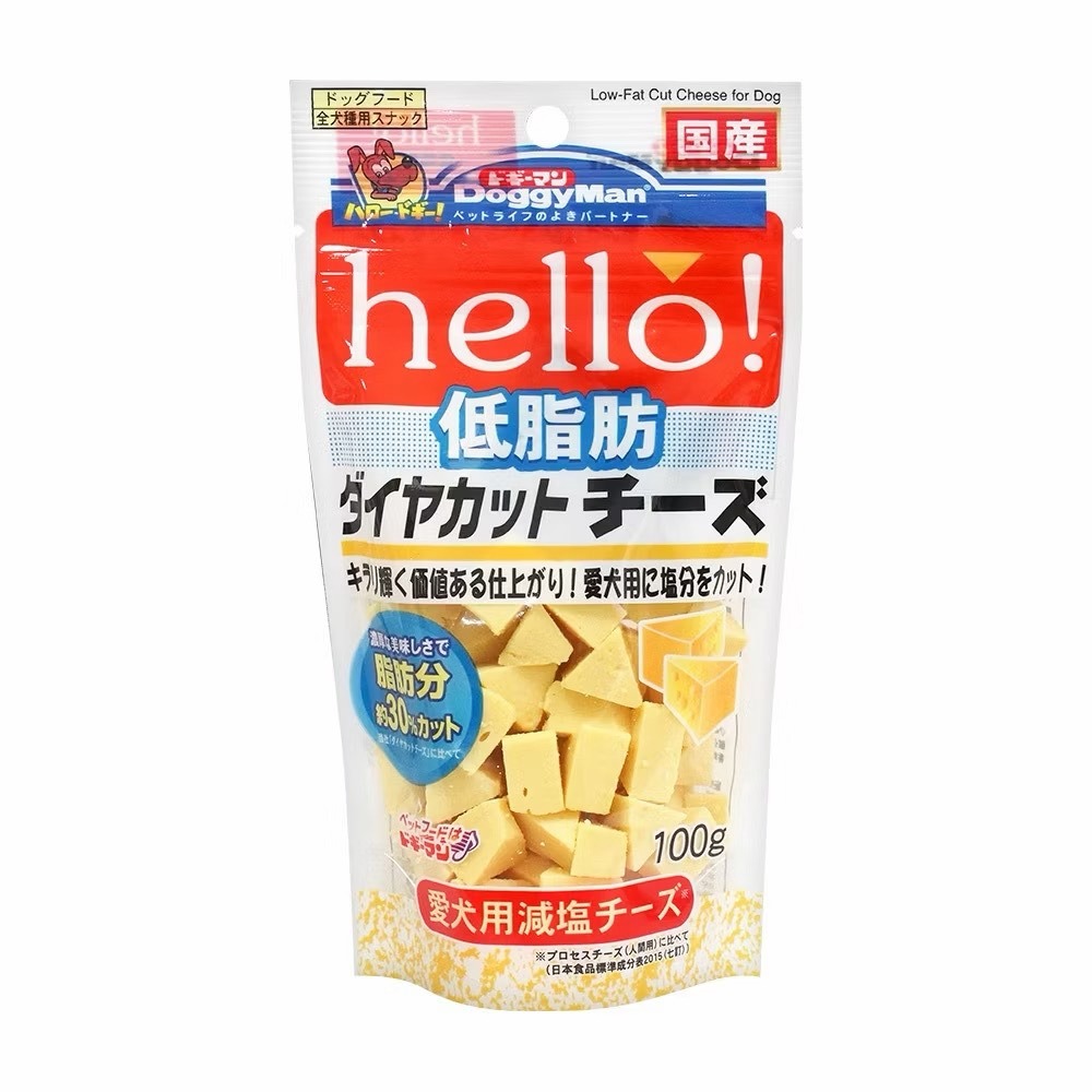 【MIGO寵物柑仔店】Doggyman hello! 犬用 角切起司塊 100g 原味/低脂/野菜/乳香/甜薯/多格漫-規格圖3