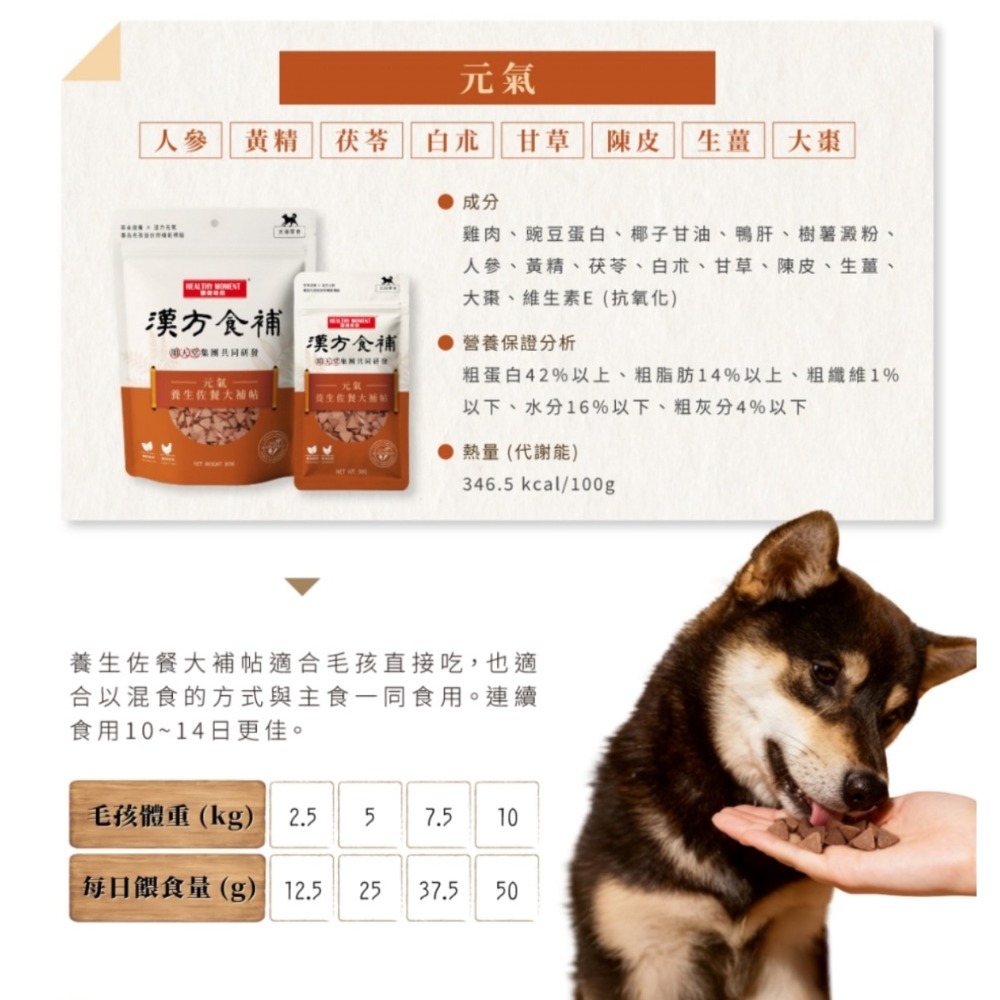 【MIGO寵物柑仔店】關健時刻 漢方食補 犬 貓用 養生大補帖 中藥保健零食 50g/300g-規格圖7