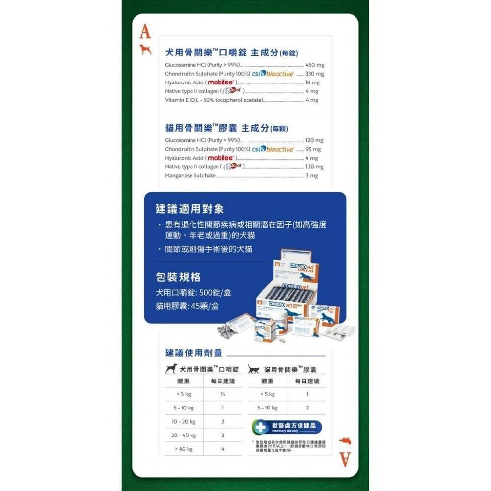 【MIGO寵物柑仔店】骨關樂 犬用 關節保健 口嚼錠 一排10粒裝 補充關節營養 葡萄糖胺 二型膠原蛋白 玻尿酸-細節圖2