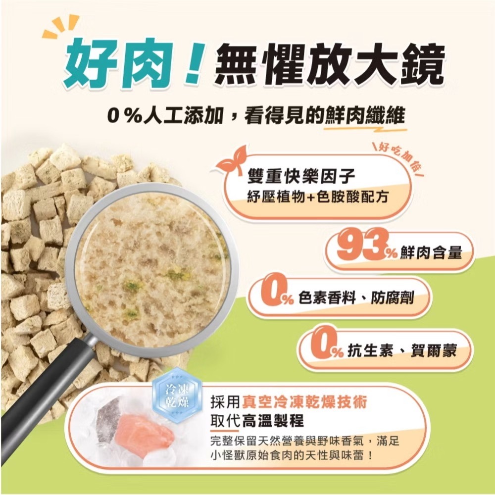 【MIGO寵物柑仔店】怪獸部落LitoMon爽爽酷肉粒｜野味凍乾零食 20G ｜原肉零食 凍乾 貓零食 狗零食-細節圖5