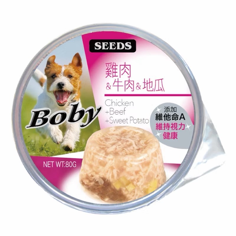 【MIGO寵物柑仔店】SEEDS 惜時 BOBY 特級機能愛犬餐杯 80G 犬副食罐 犬餐罐-規格圖3