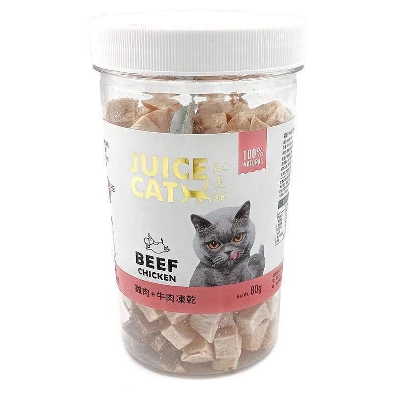 【MIGO寵物柑仔店】Juice cat 就是貓凍乾 貓咪凍乾丁罐裝 80g 凍乾 狗零食 貓零食 凍乾零食 寵物凍乾-細節圖4
