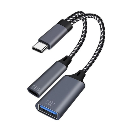 USB Type-C 二合一 OTG 轉接線(傳輸+充電) USB母轉Type-C公 傳輸 可連隨身碟 筆電平板手機