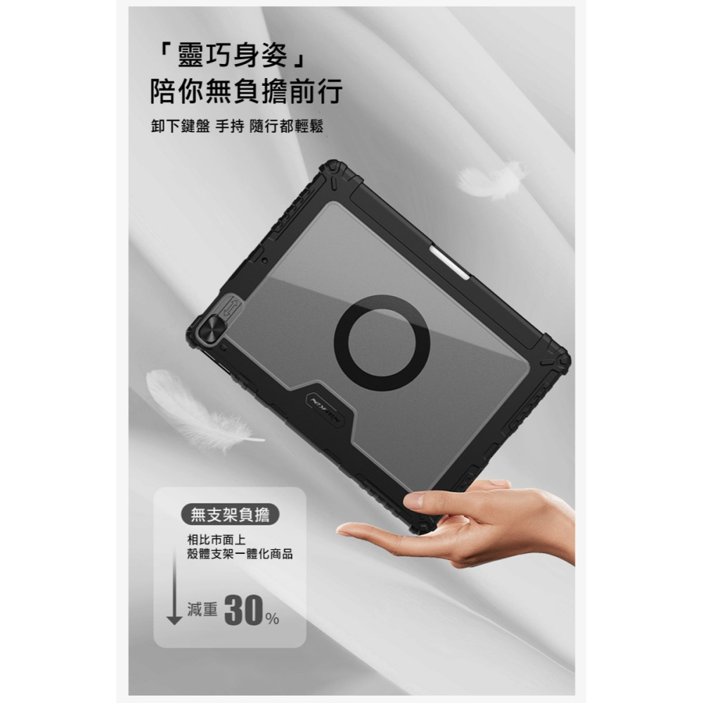 NILLKIN Apple Apple iPad 10.2 2019/2020/2021 悍能鍵盤保護套(悍靈磁吸背光版-細節圖10