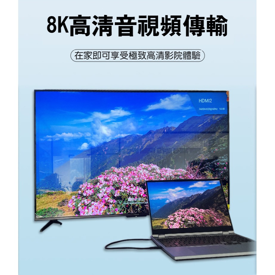 USB Type-C to C USB4 8K T4 數顯充電傳輸線(240W) (0.5M)(1M) 超級快充線 閃充-細節圖8