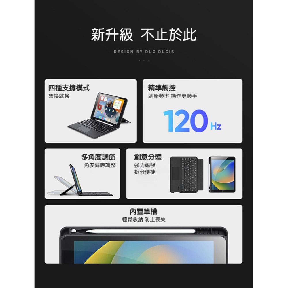 DUX DUCIS Apple iPad 10.2/Air 3/Pro 10.5 DK 鍵盤保護殼(背光版) 平板保護套-細節圖4