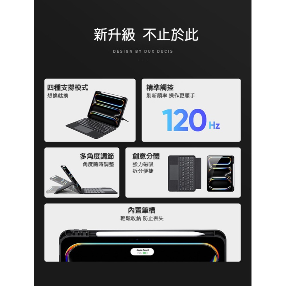 DUX DUCIS Apple 蘋果 iPad Pro 11 (2024/M4) DK 鍵盤保護套(背光版) 平板保護套-細節圖4