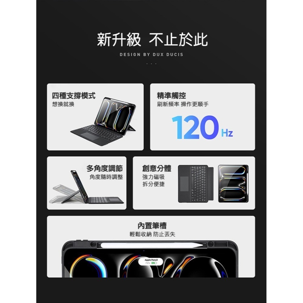 DUX DUCIS Apple 蘋果 iPad Pro 13 (2024/M4) DK 鍵盤保護套(背光版) 平板保護套-細節圖4