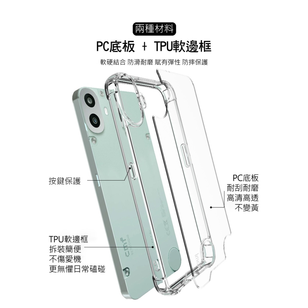 Imak 艾美克 CMF Phone 1 太空殼 雙料殼 透明殼 保護殼 保護套 軟邊 硬背板 不發黃-細節圖3