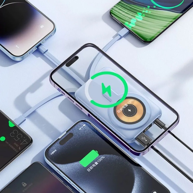 Nisda BS-WL102 快充磁吸之架行動電源(10000mAh) MagSafe 自帶線 Type-C Micro-細節圖3