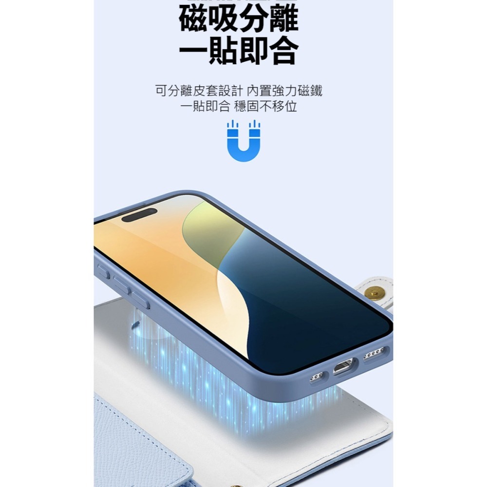 DUX DUCIS Apple 蘋果 iPhone 16 / 16 Plus LAWA 二合一錢包保護套 側翻皮套 真皮-細節圖7