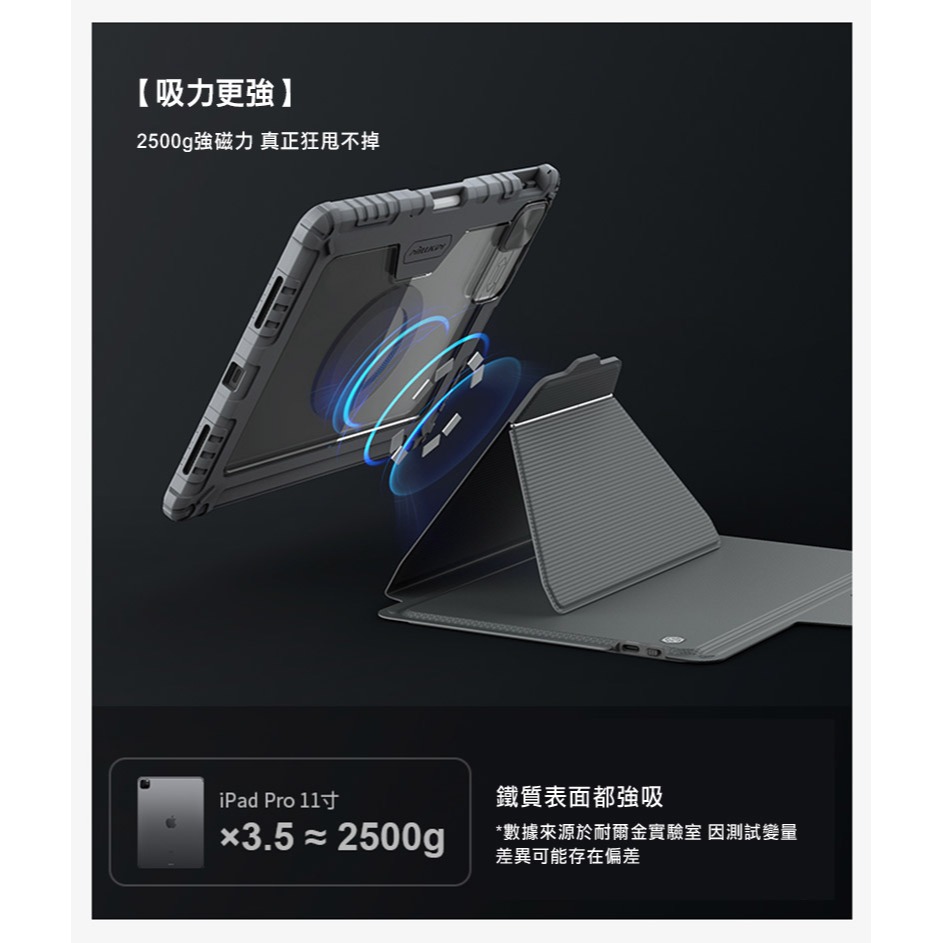 NILLKIN Apple 蘋果 iPad Pro 11 (2024/M4) 悍能鍵盤保護套(悍靈磁吸背光版) 平板保護-細節圖8