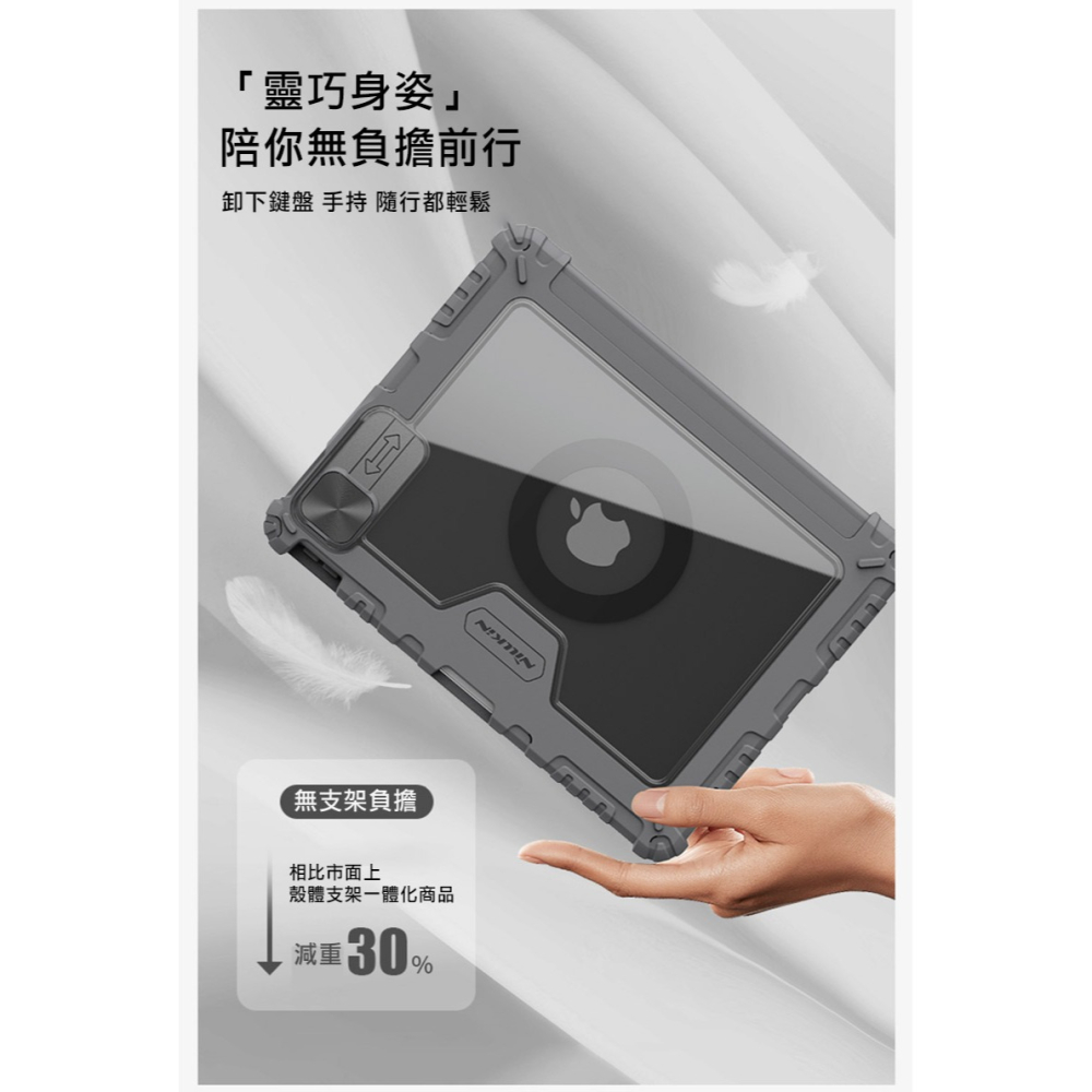 NILLKIN Apple 蘋果 iPad Pro 11 (2024/M4) 悍能鍵盤保護套(悍靈磁吸背光版) 平板保護-細節圖10