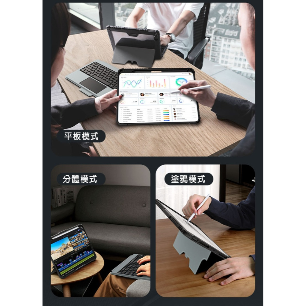 NILLKIN Apple 蘋果 iPad Pro 11 (2024/M4) 悍能鍵盤保護套(背光版) 實體鍵盤套-細節圖5