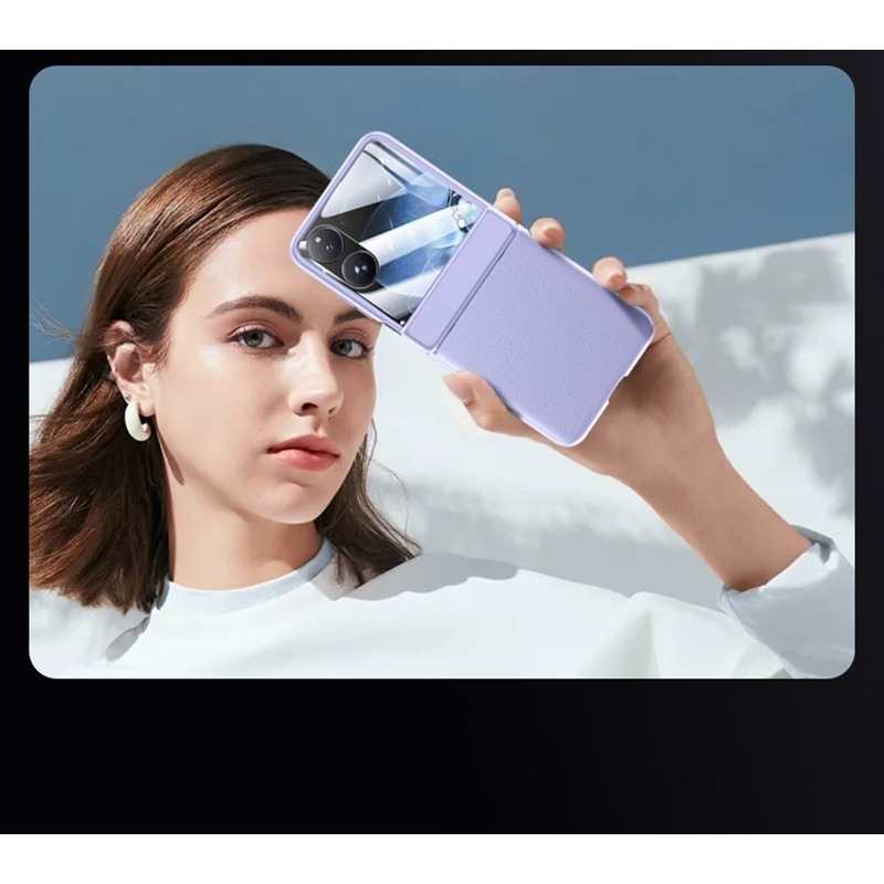 QinD Xiaomi 小米 Mix Flip 5G 絞鏈素皮保護套 保護殼 防摔套 手機套 自動彈簧 全包覆-細節圖6