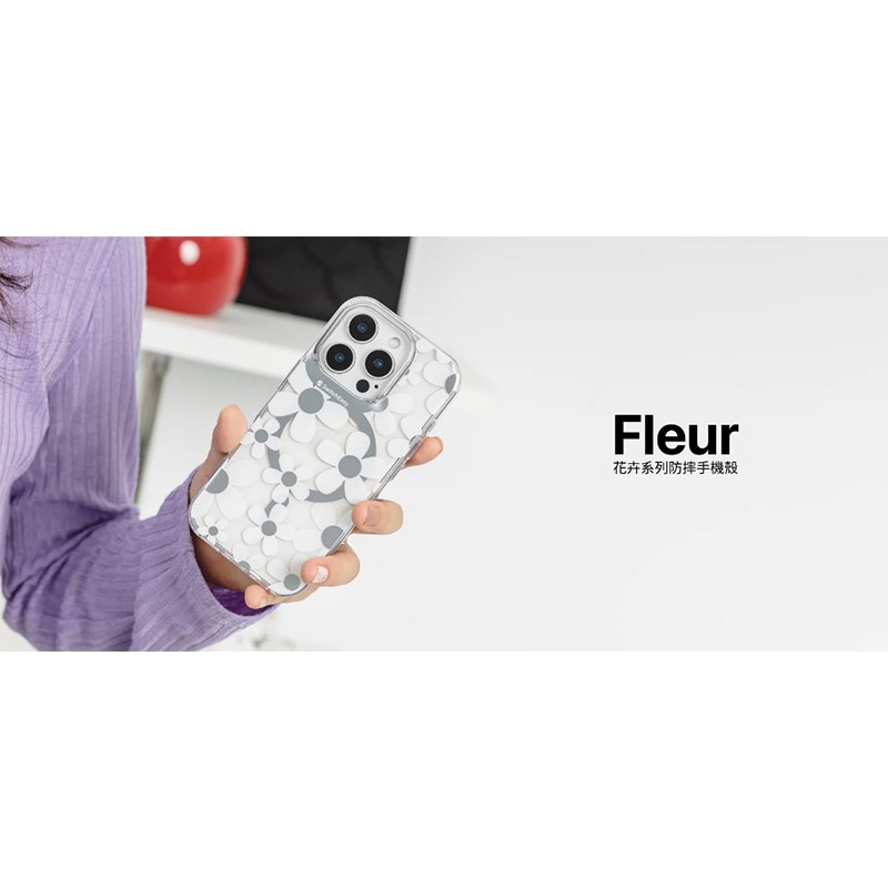 MAGEASY Apple 蘋果 iPhone 16  / 16 Plus Fleur M 花卉系列防摔磁吸手機殼-細節圖3