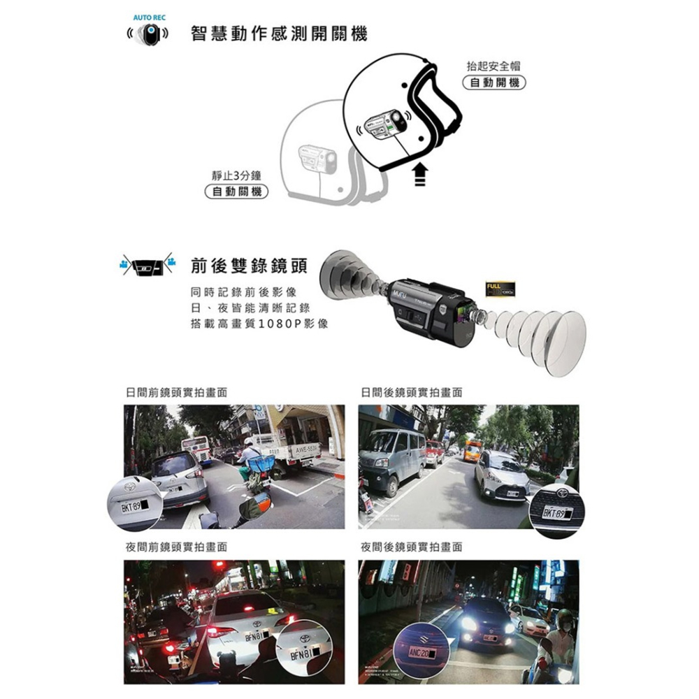 MUFU V30P 前後雙錄機車行車紀錄器-好神機 防水防塵 高畫質 Full HD 1080P 迷你輕巧 動作感應偵測-細節圖4
