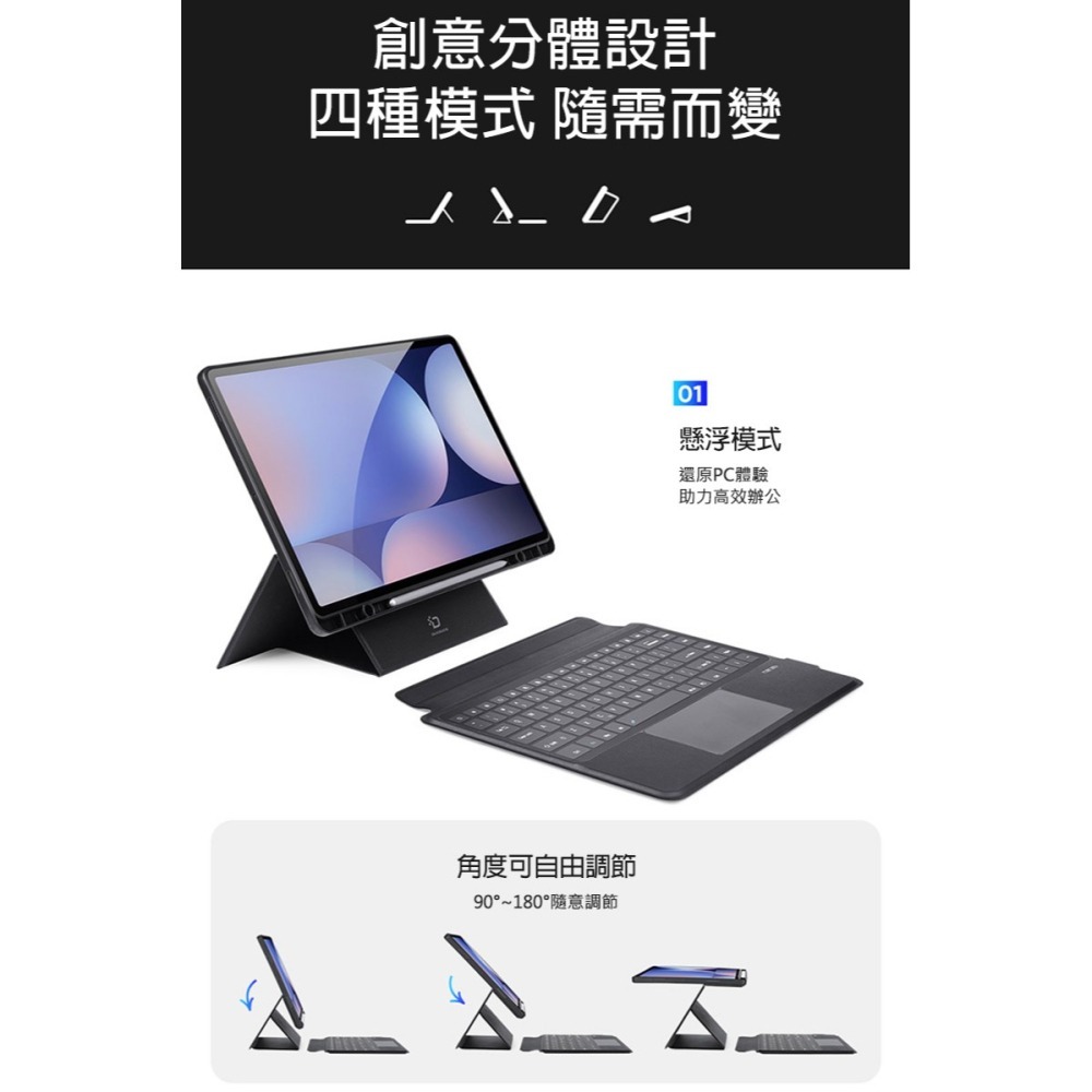 DUX DUCIS SAMSUNG Tab S10 Ultra/S9Ultra/S8 UltraDK鍵盤保護套(背光版)-細節圖9