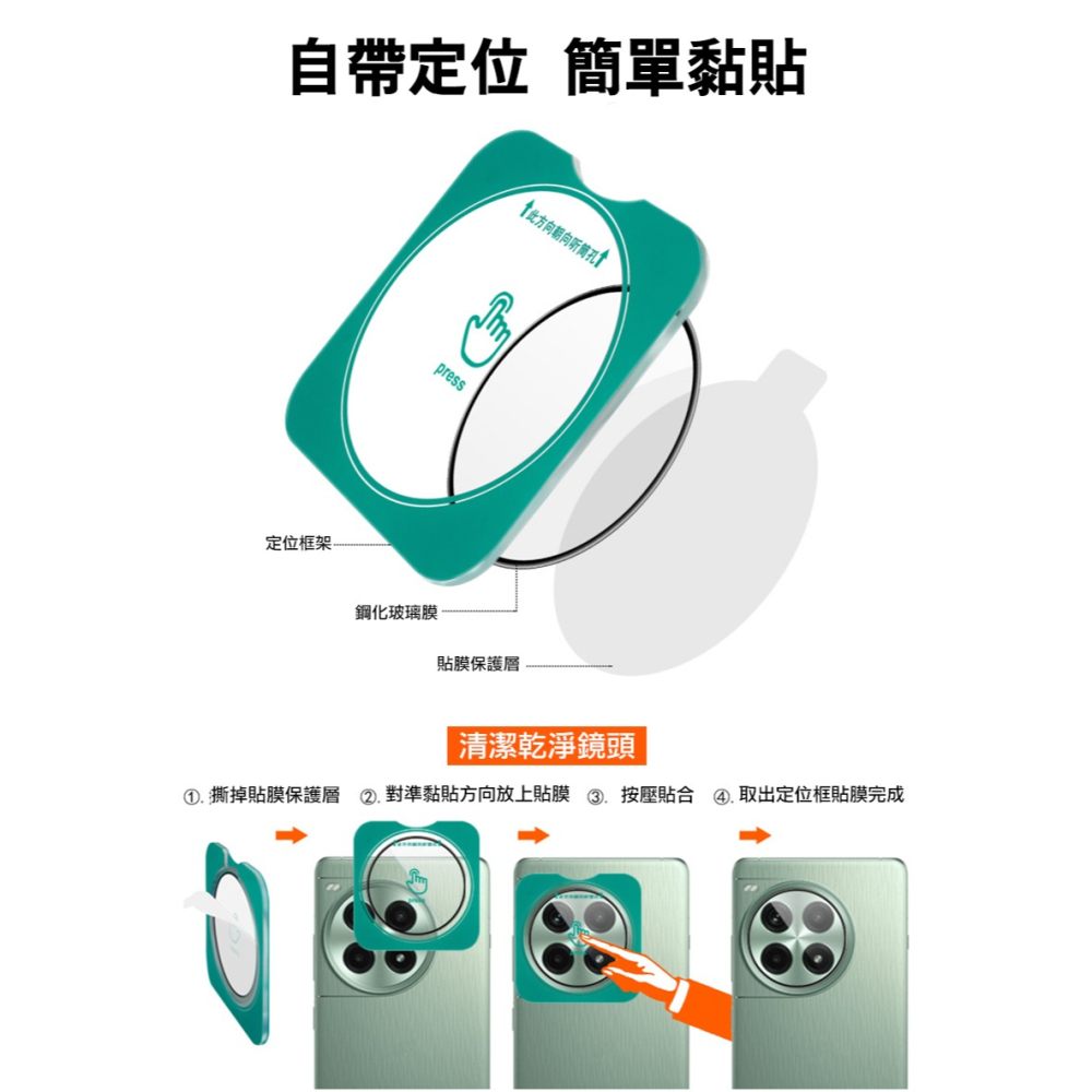 Imak 艾美克 OPPO Find X8 5G 鏡頭玻璃貼(自帶定位版) 奈米吸附 鏡頭貼 鏡頭保護貼 鏡頭膜-細節圖3