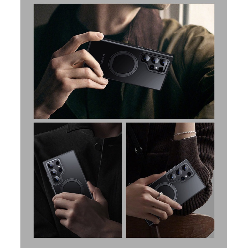 QinD SAMSUNG 三星 Galaxy S25 Ultra S25U 旋轉磁吸支點殼 手機殼 保護殼 保護套 雙料-細節圖5