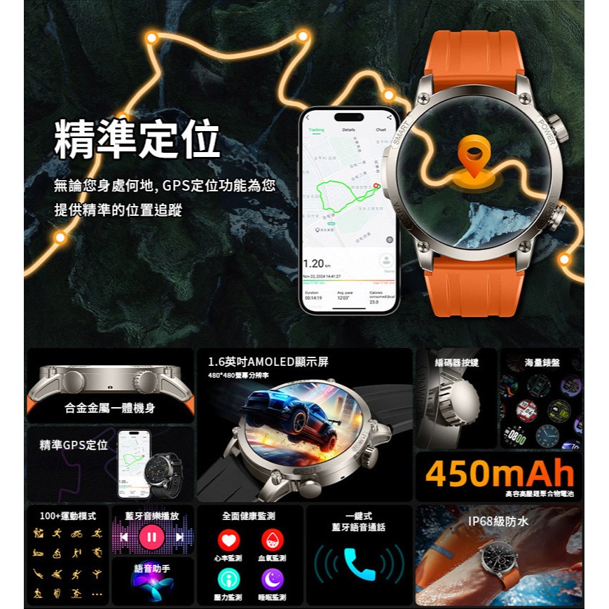 Larmi 樂米 GPS智慧手錶 INFINITY 5（旗艦版） 智能手錶 智慧手表 運動手錶 藍牙手錶 繁體中文-細節圖3