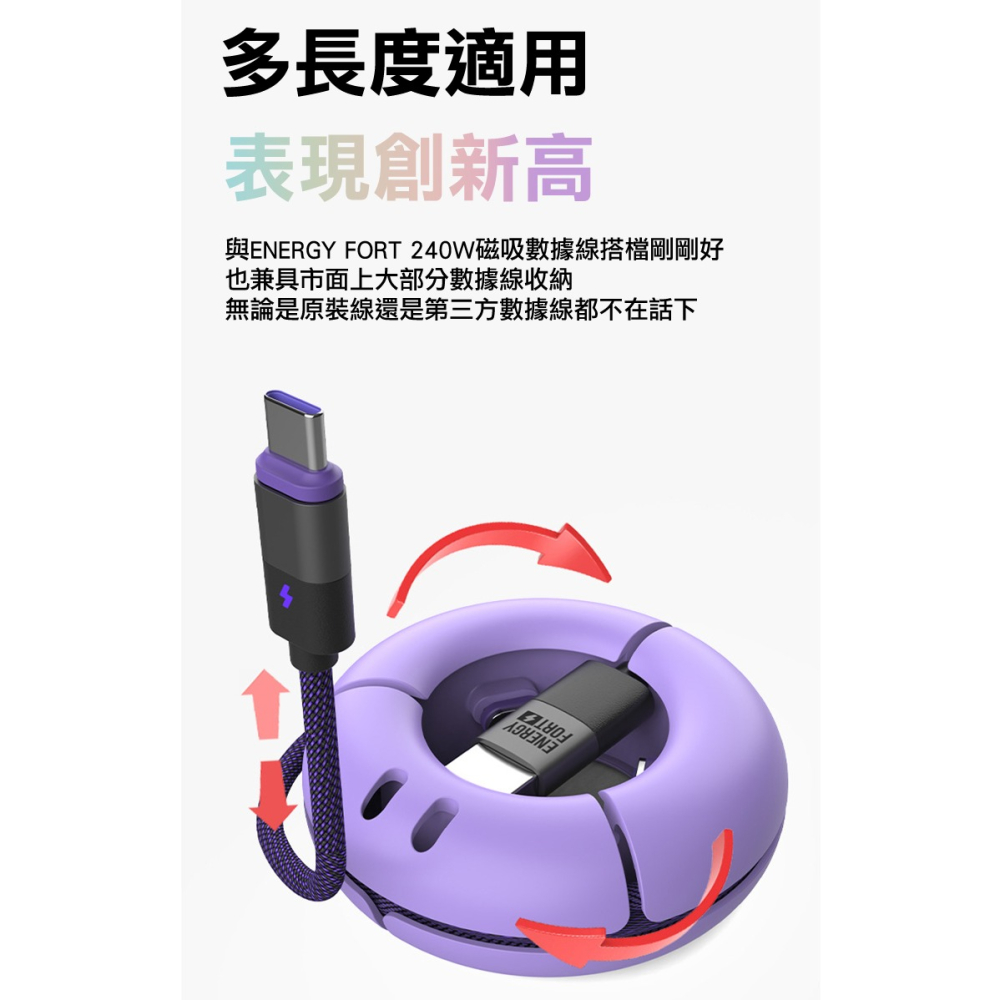 ENERGY FORT 甜甜圈磁吸數據線收納器 收線器 理線器-細節圖9