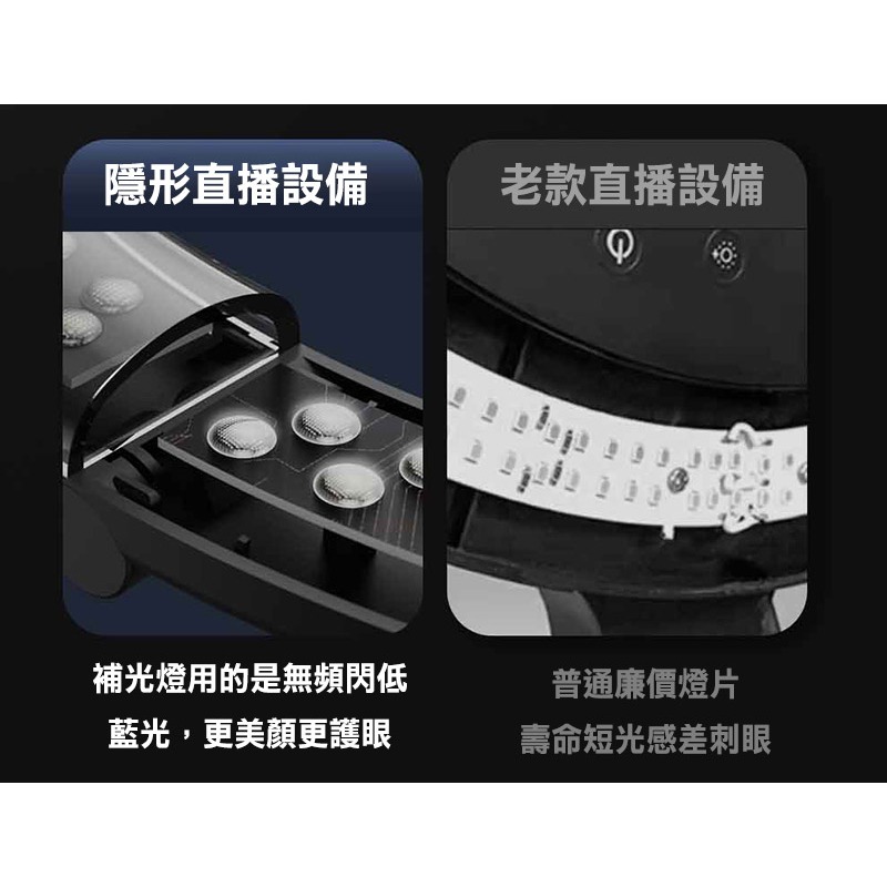 QinD S12 可收納補光燈手機直播支架 可站立 全身 全景 直播 3種色溫 9級調光-細節圖9