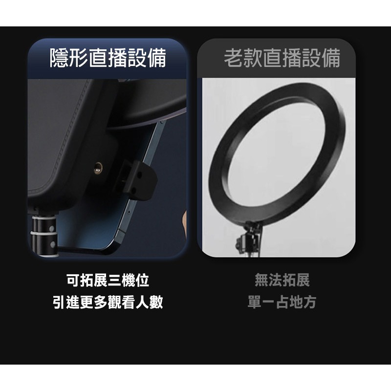QinD S12 可收納補光燈手機直播支架 可站立 全身 全景 直播 3種色溫 9級調光-細節圖11