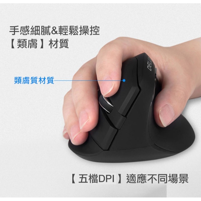 DeLUX M618mini 雙模垂直靜音光學滑鼠 無側燈 辦公滑鼠 人體工學 手腕舒適-細節圖9