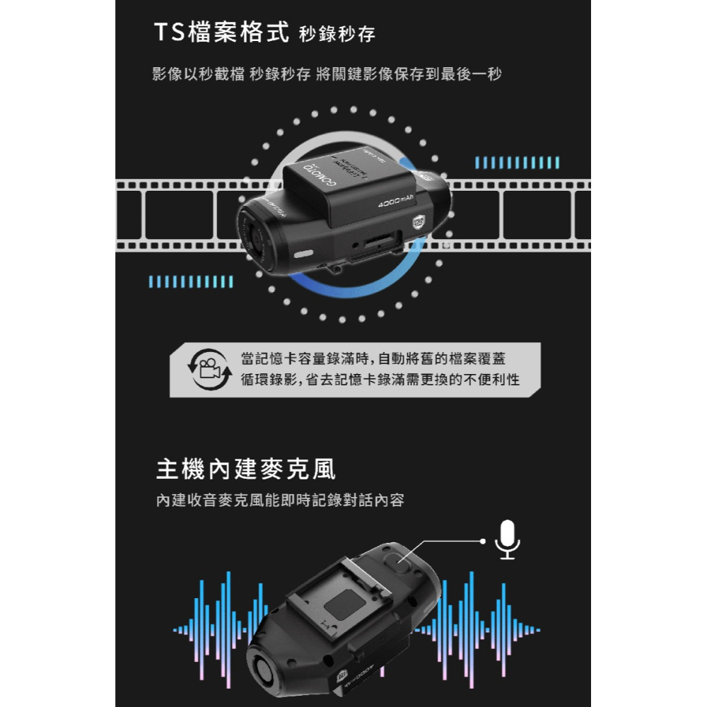 GOMOTO GR10 雙鏡頭機車行車紀錄器-酷樂機(消光黑) 防水防塵 高畫質 Full HD 1080P 迷你輕巧-細節圖11