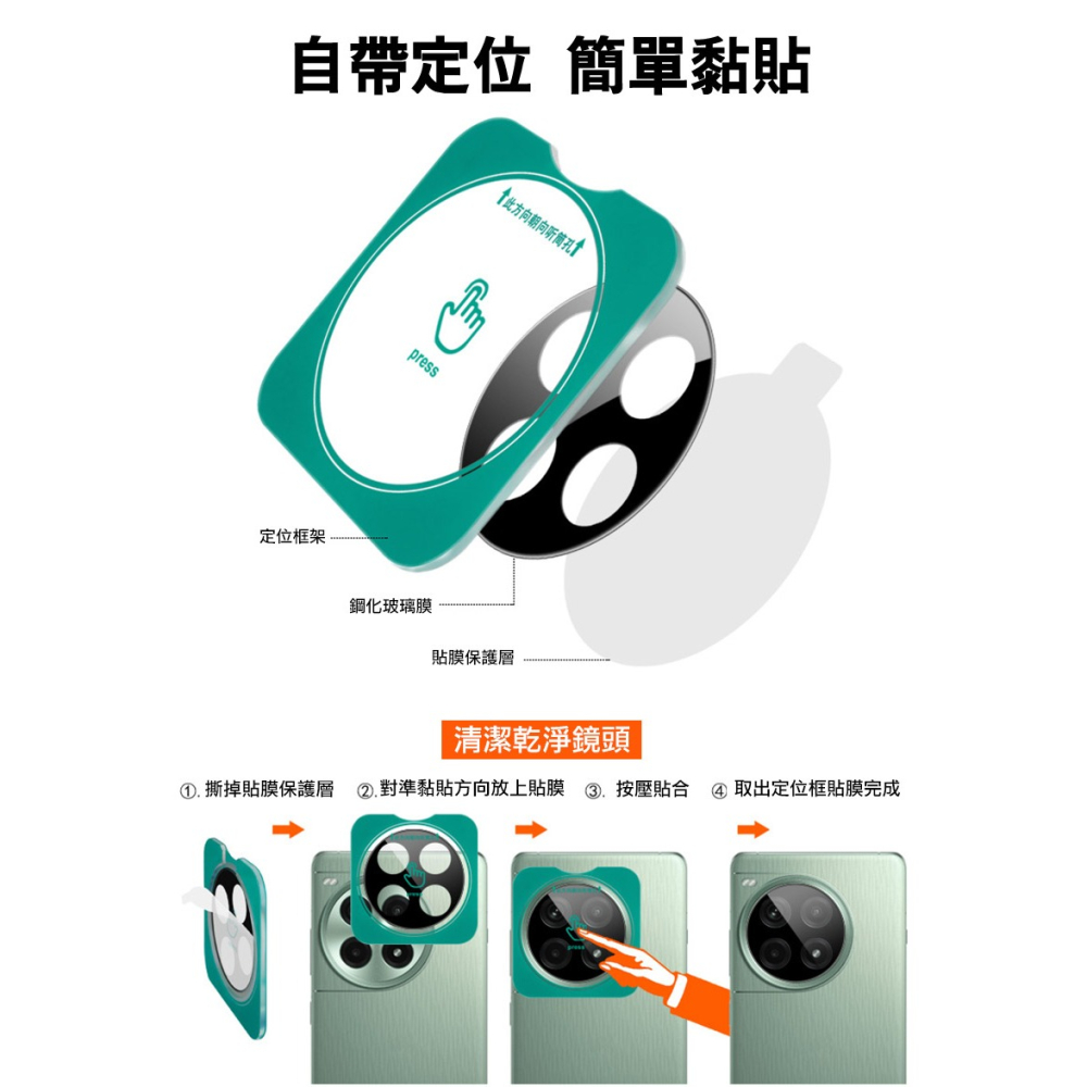 Imak 艾美克 Realme GT7 Pro 5G 鏡頭玻璃貼(曜黑版)(自帶定位版) 奈米吸附 鏡頭貼 鏡頭保護貼-細節圖3